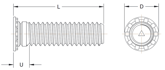 ch3s series self clinching studs detailed diagram 